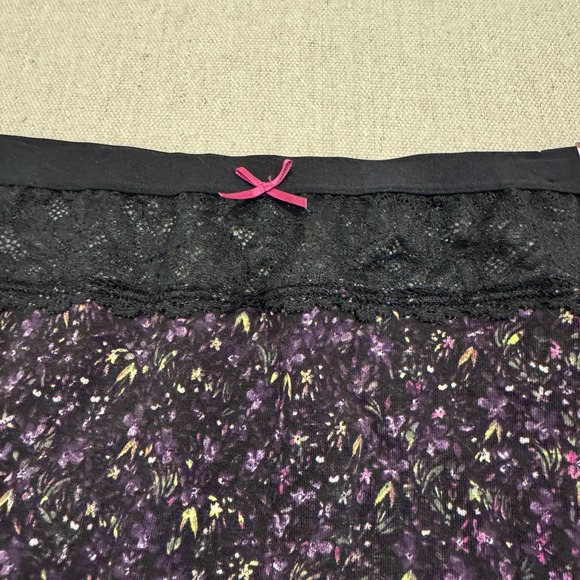 NWT Cacique‎ Black Purple Floral High-Waist Brief Panty Plus Size 26/28 - Picture 3 of 4